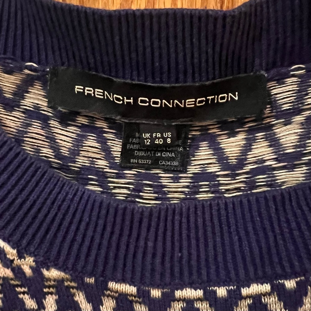 French Connection Navy And Gray Patterned Long Sl… - image 6